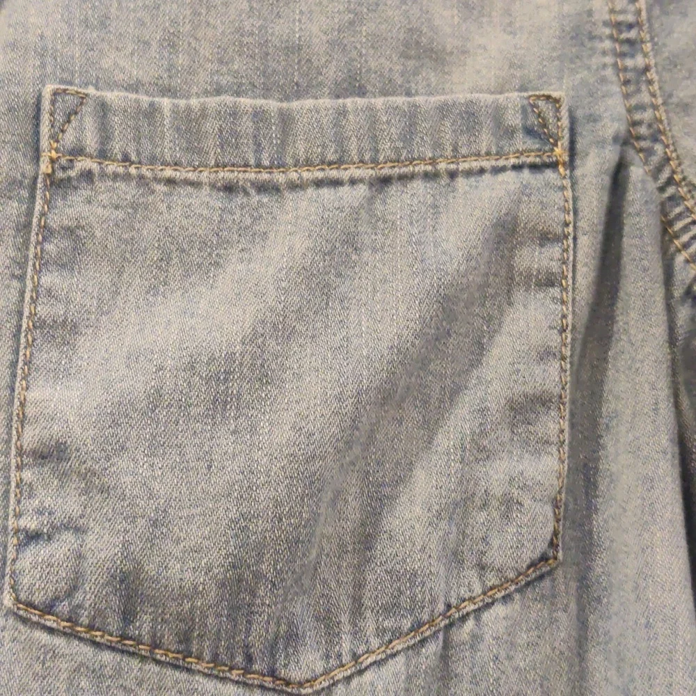 GAP Denim Girls Button-Up Shirt Blue XXL Long Sleeve Patch Chest PocketsEUC